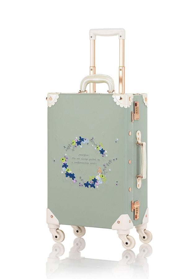 (Outlet) SarahFace Spinner Suitcase - Embroidery Green