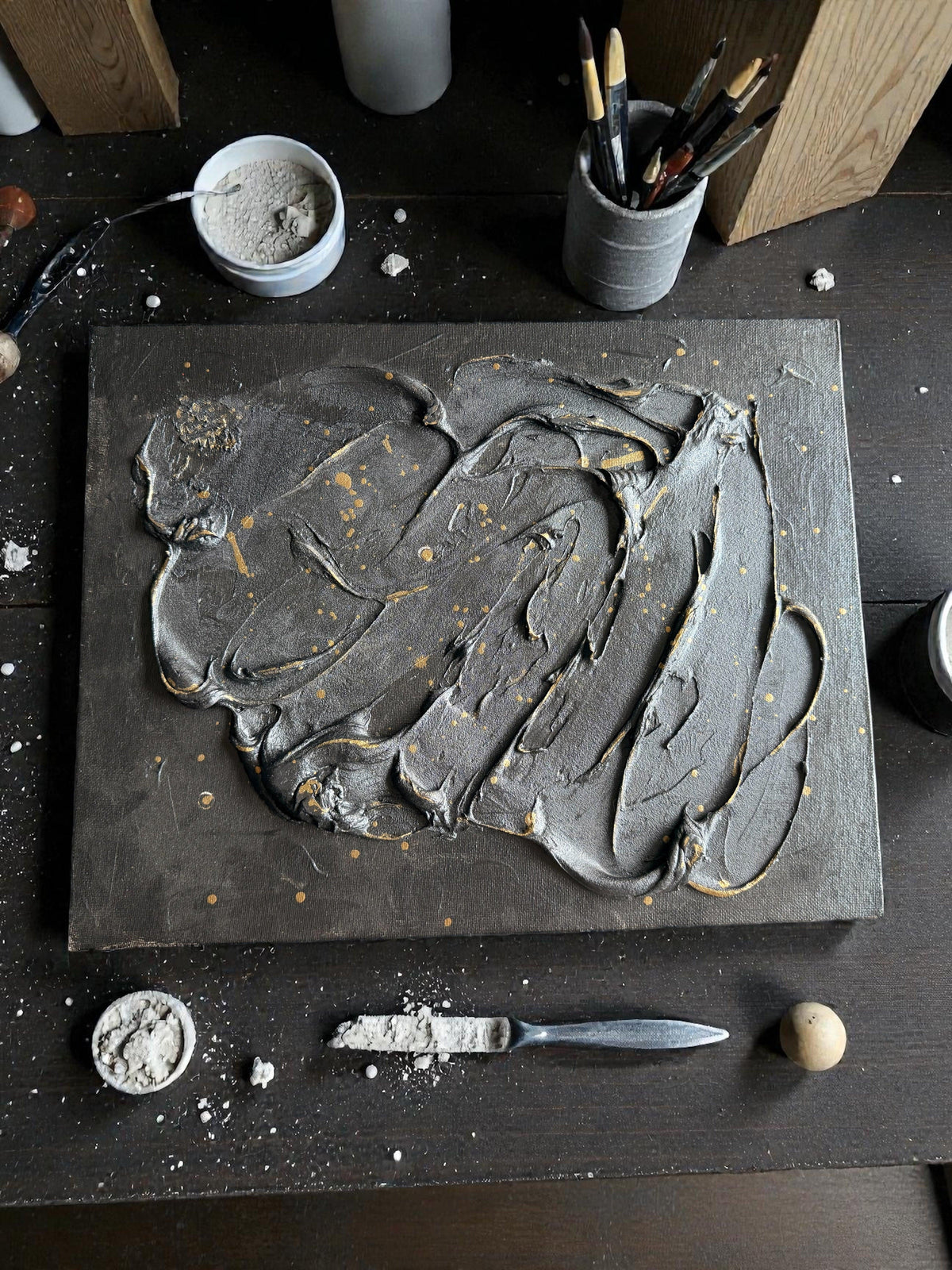 Dark Grey Plaster Painting