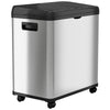 16 Gallon Dual-Compartment Self-Contained Electric-Motor Sensor Recycle Bin & Kitchen (Black Lid)