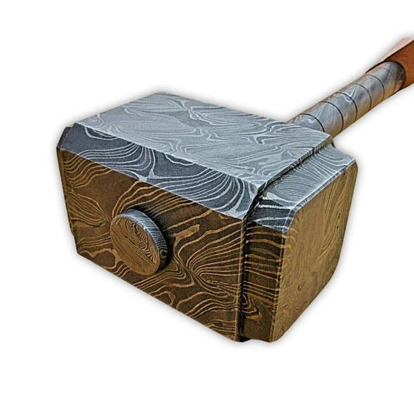 Mjölnir Handmade Forged Damascus Steel Hammer - Gifts for You 'n Me