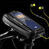 Bicycle Touchscreen Front Frame Bag Phone Case With Double Zippers Cycling Bike Accessories Bike Bag Bike Phone Bag Bike Pouch Bicycle Front Frame Bag Waterproof Top Tube Handlebar Bag Bike Phone Mount Bag Cycling Storage Bag