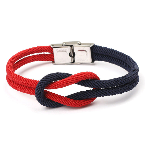 New Elegant Fashion Multi-Layer Concentric Modern Knot Rope Men Anchor Luxury Bracelet Charm Fine Bracelets For Women Fold Over Clasp Navy Style Jewelry