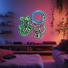 Alien and Astronaut Metal Neon Wall Art- LN0047 - 15" / 39 cm