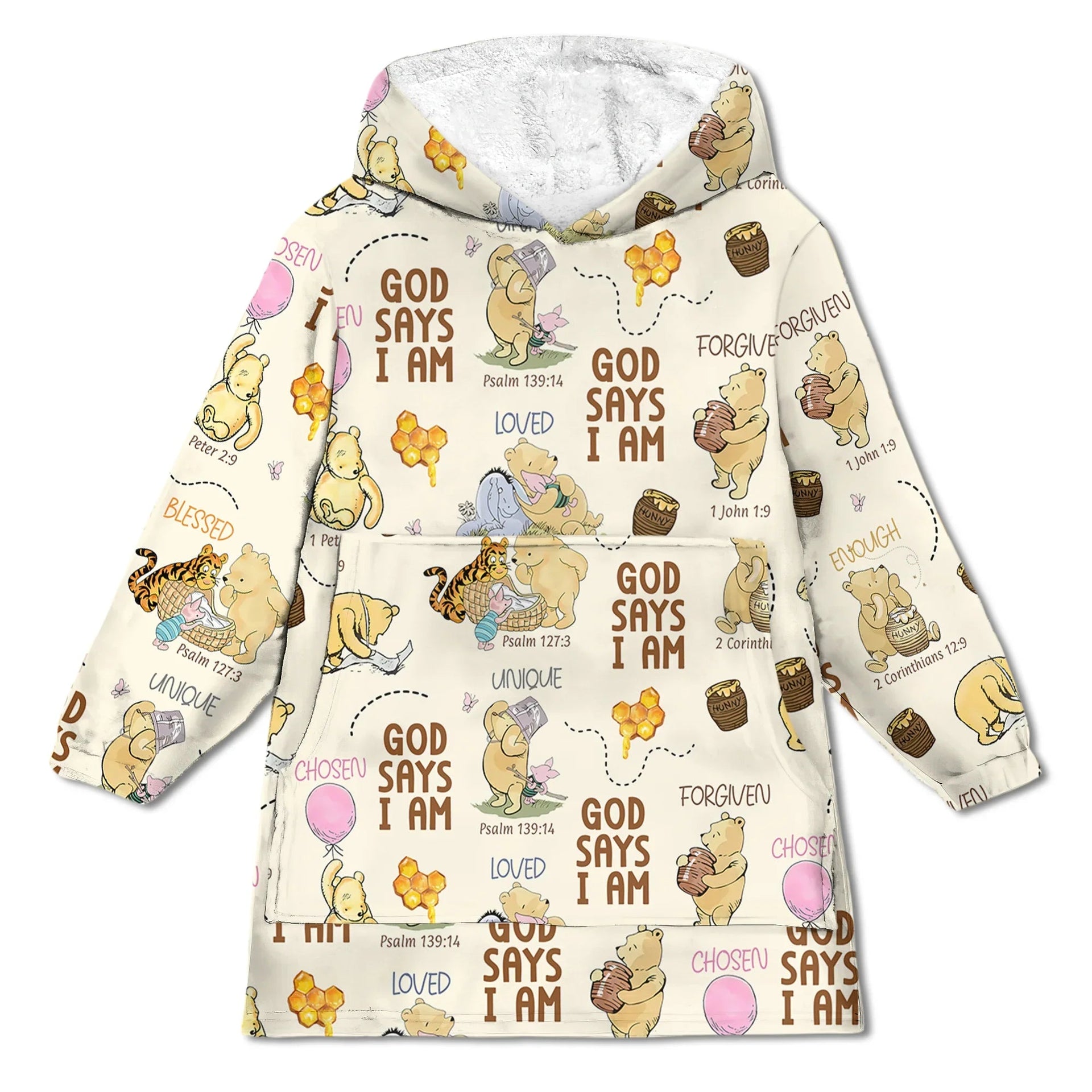 God Says I Am Little Blessings Bamboo Blanket Hoodie