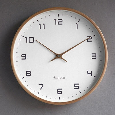 Scandinavian Wooden Wall Clock Minimalist Quartz Silent 25cm 30cm
