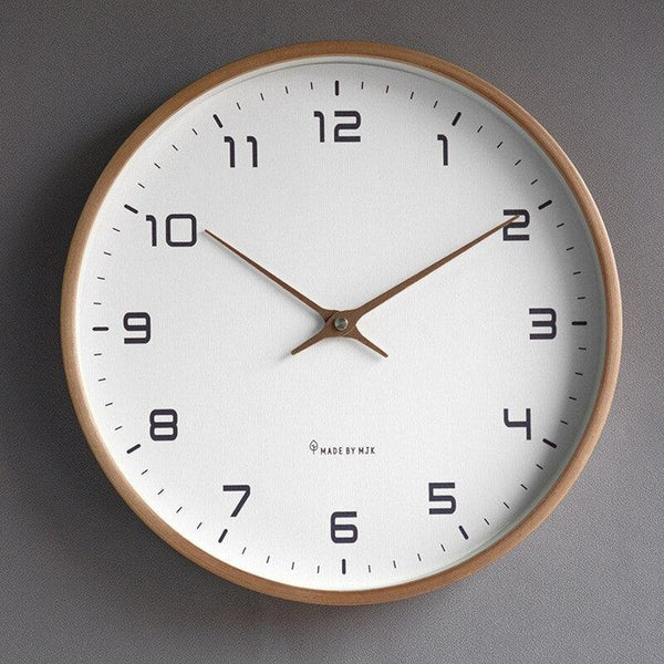 Scandinavian Wooden Wall Clock Minimalist Quartz Silent 25cm 30cm
