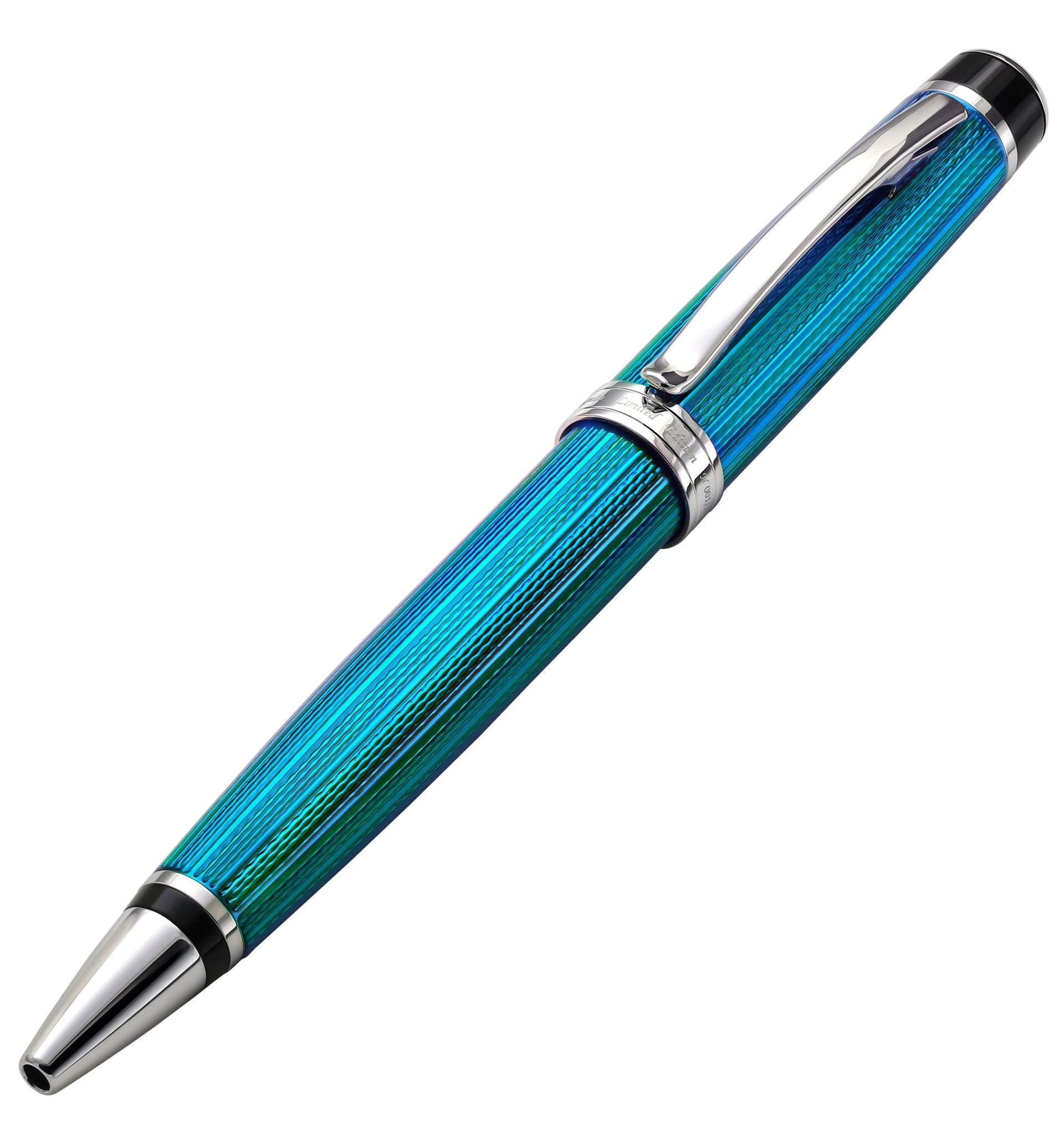 Incognito Diamond-Cut Lacquered Brass Ballpoint Pen - Deep Blue