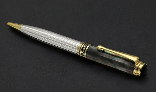 Maestro® 925 Sterling Silver Ballpoint Pen - Tahitian Black Mother of Pearl Cap - Gifts for You 'n Me