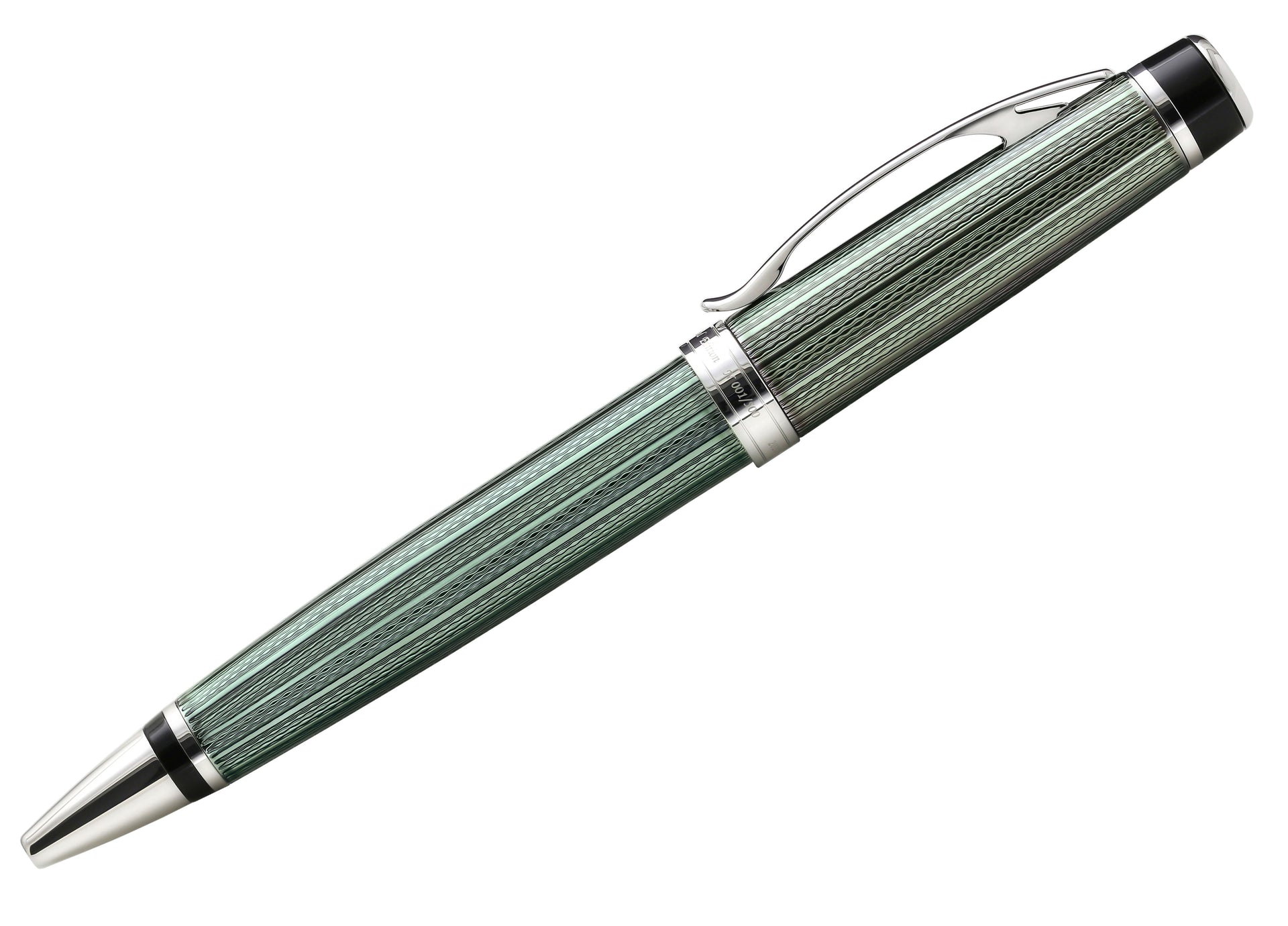 Incognito Diamond-Cut Lacquered Brass Ballpoint Pen - Zinc Green