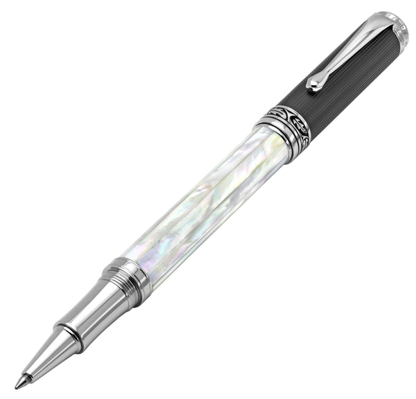 Maestro® Oceanic White Mother of Pearl Rollerball Pen - DLC (Diamond-Like Coating) PVD Cap - Gifts for You 'n Me