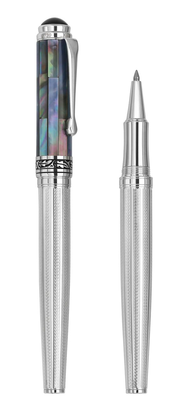 Maestro® 925 Sterling Silver Rollerball Pen - Black Mother of Pearl Cap - Gifts for You 'n Me
