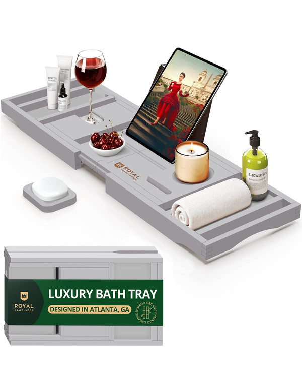 Bathtub Caddy Tray, Gray