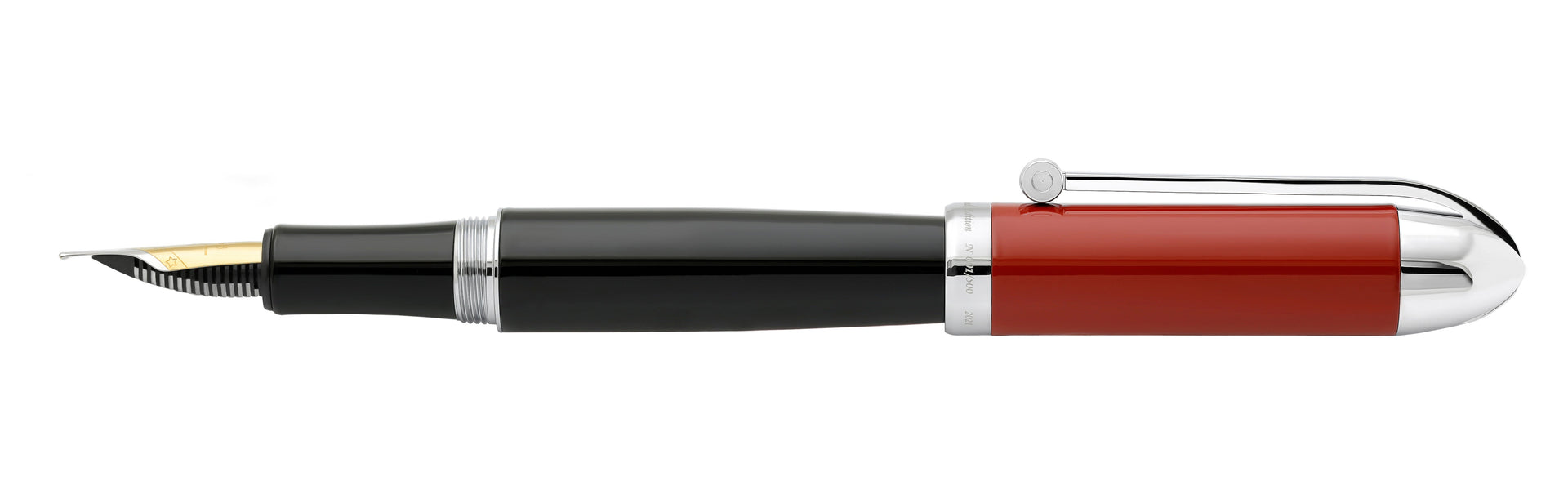 Visionary® Brass & Aluminum Enameled Fountain Pen (Fine Nib) - Red / Black
