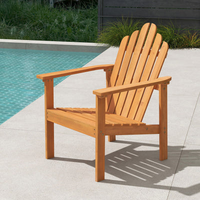 1-Pack Stackable Adirondack Chairs with Solid Acacia Wood for Patio