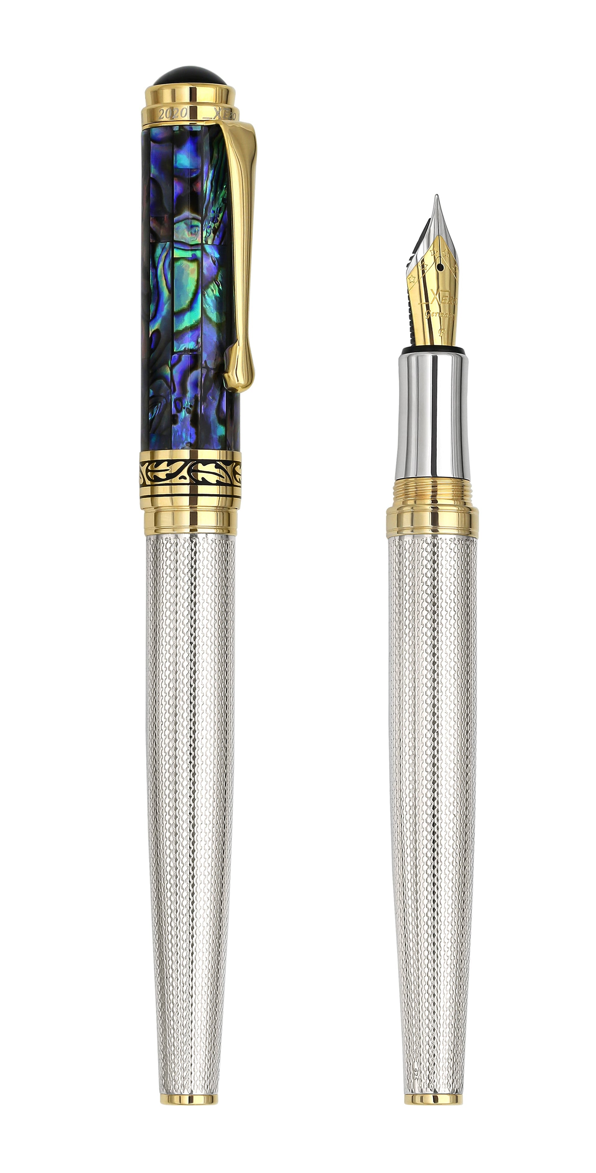 Maestro® 925 Sterling Silver Fountain Pen (Fine Nib) - Paua Abalone Cap