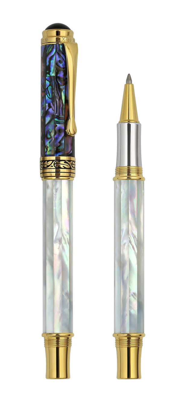 Maestro® 18K Gold Plated Rollerball Pen - Oceanic White Mother of Pearl & Paua Abalone - Gifts for You 'n Me