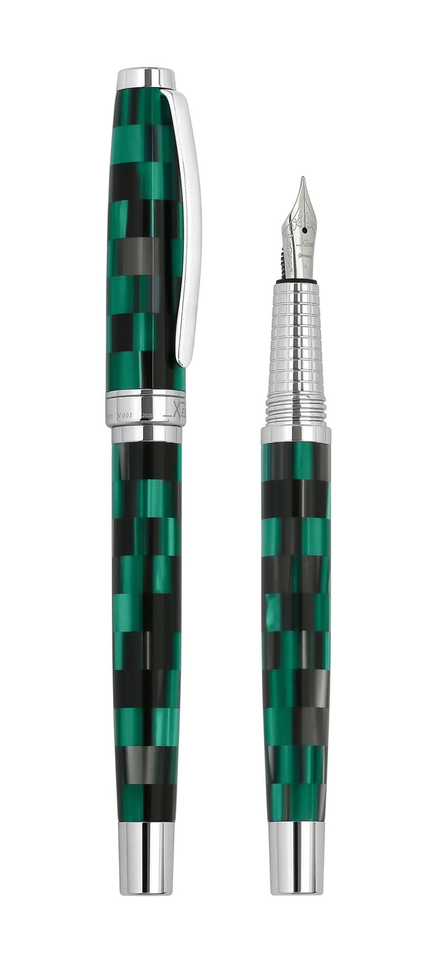 Urbanite II Acrylic & Brass Fountain Pen (Fine Nib) - Ocean Teal - Gifts for You 'n Me