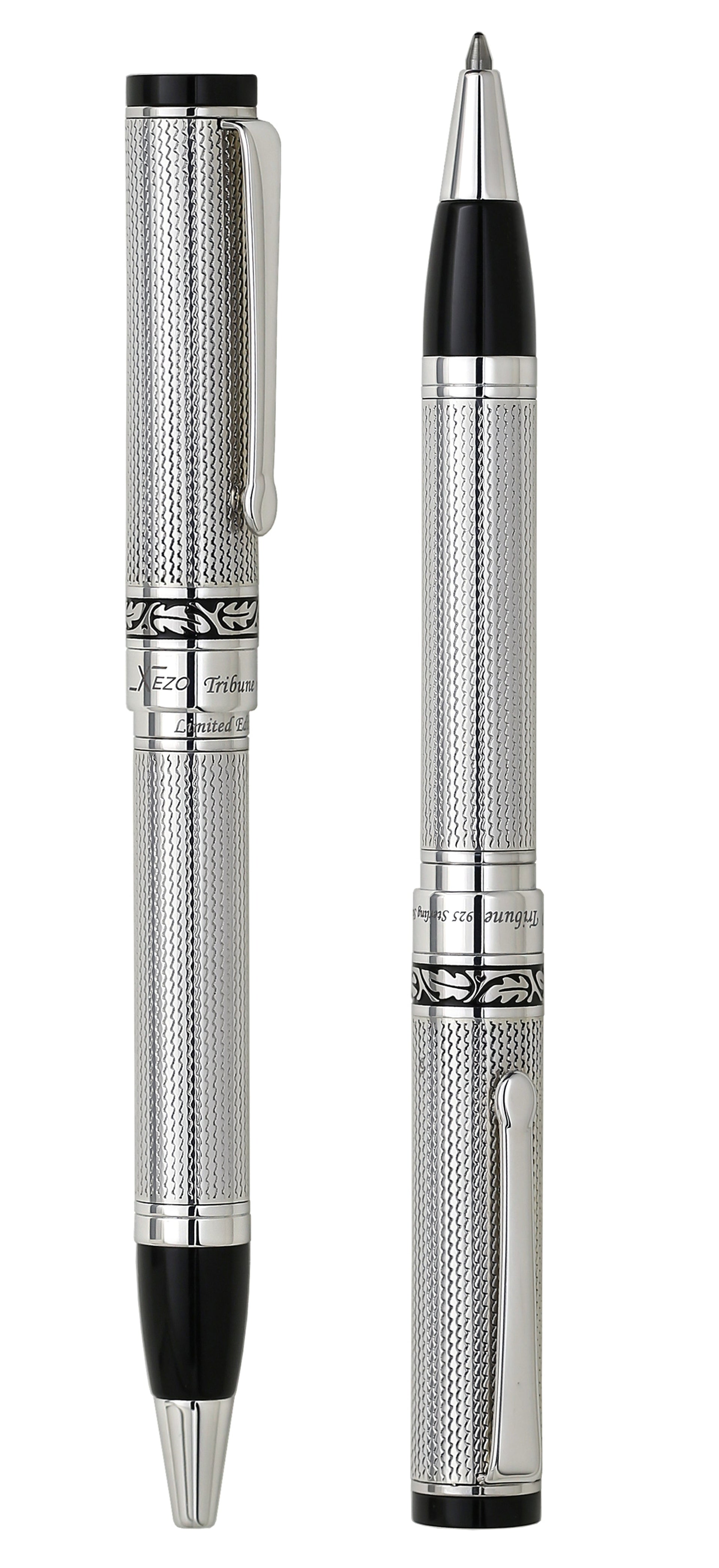 Tribune 925 Sterling Silver Guilloche Engraved Ballpoint Pen