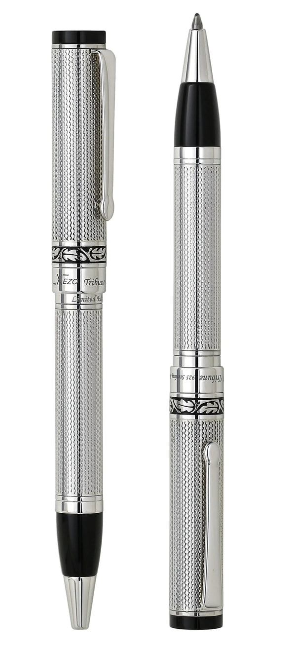Tribune 925 Sterling Silver Guilloche Engraved Ballpoint Pen - Gifts for You 'n Me
