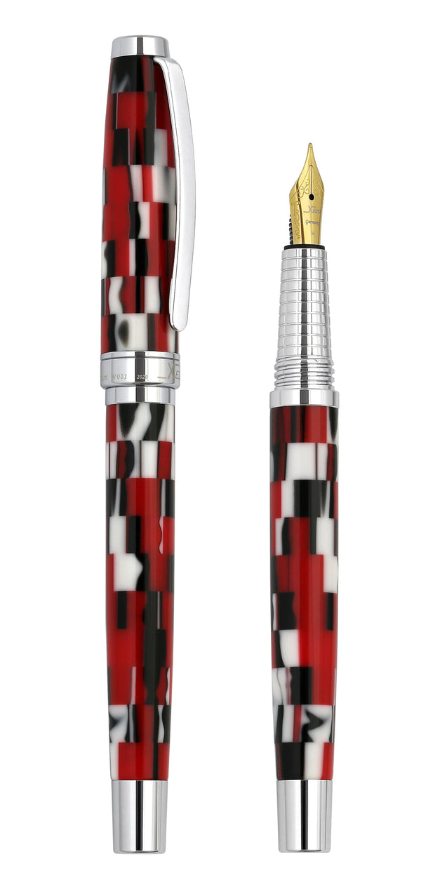 Urbanite II Acrylic & Brass Fountain Pen (Medium Nib) - Trek Red - Gifts for You 'n Me