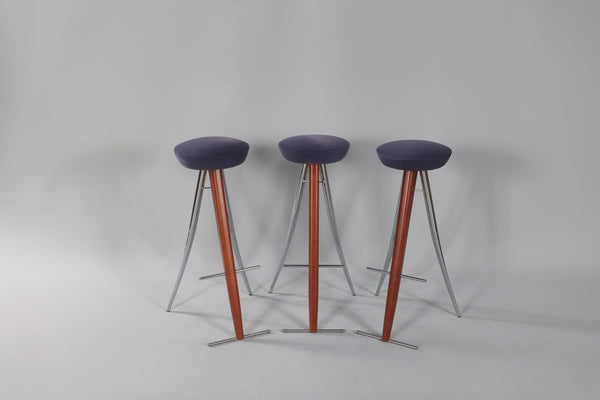 3PC Modernist Bar Stools - Vintage