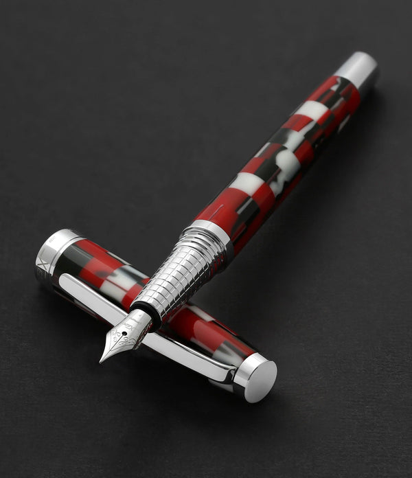 Urbanite II Acrylic & Brass Fountain Pen (Fine Nib) - Trek Red - Gifts for You 'n Me