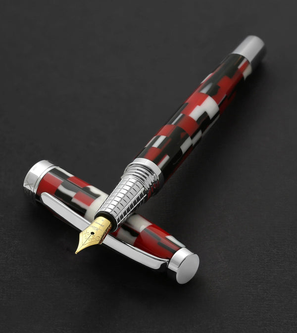Urbanite II Acrylic & Brass Fountain Pen (Medium Nib) - Trek Red - Gifts for You 'n Me