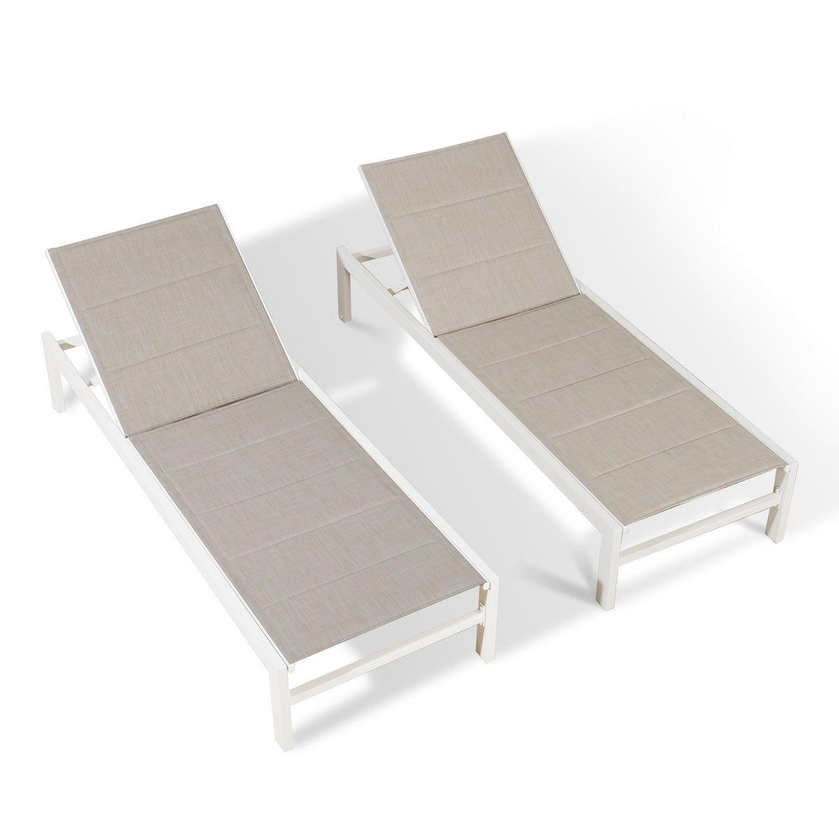 PEAKHOME Outdoor Chaie Lounges with Wheels and Quick Dry Foam Set of 2