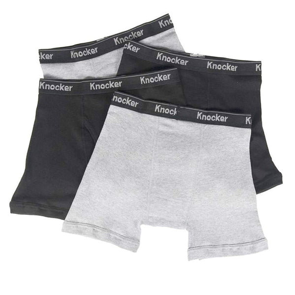 4-Pack Knocker Men's 100% Cotton Boxer Briefs