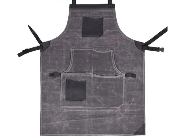 Arucas Leather Canvas Apron - Stress Grey - Gifts for You 'n Me