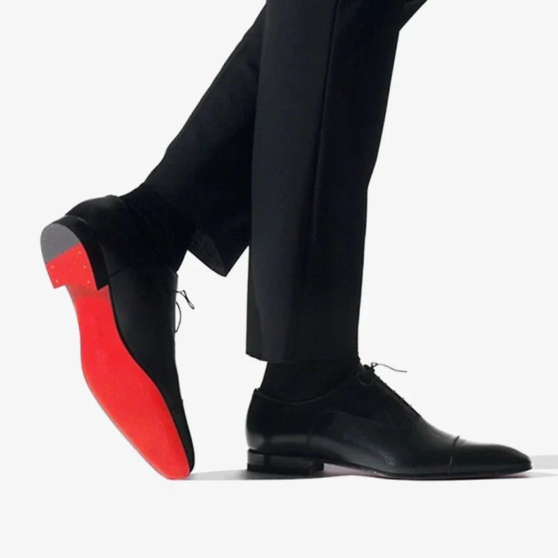 Rozo - classic suede leather red bottom sole oxford dress shoes