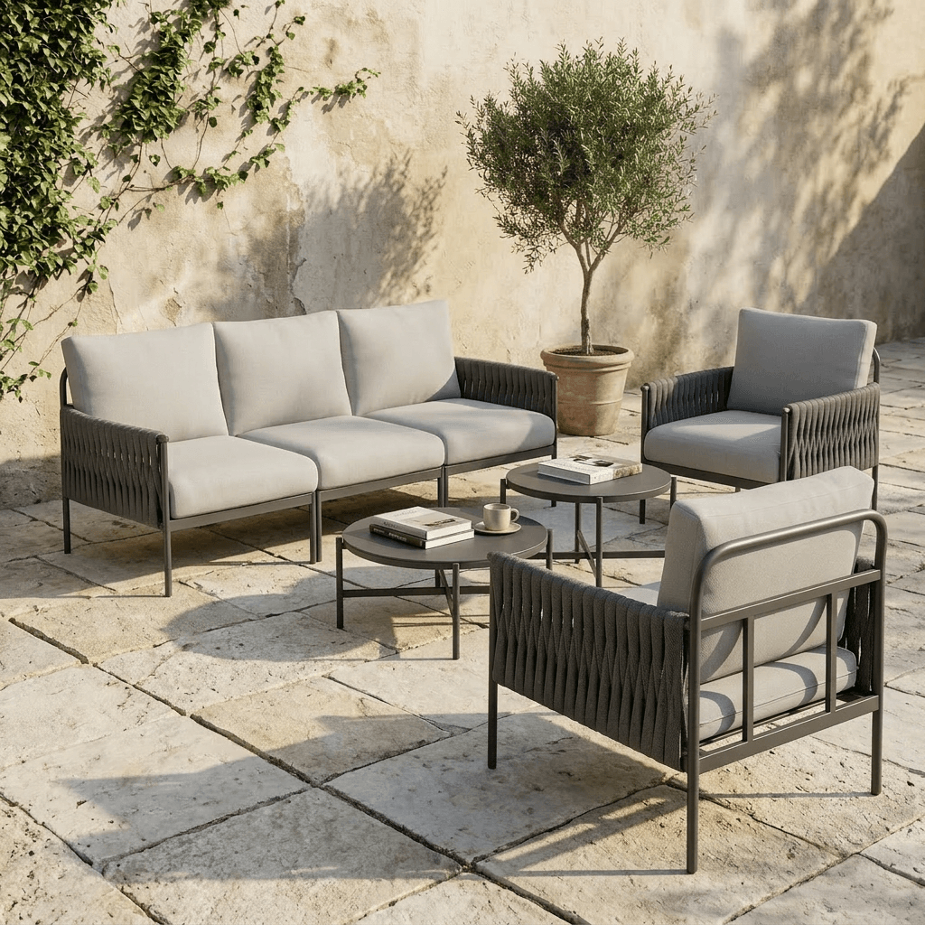 Axis Woven Rope Outdoor Sectional Set, 7-Piece