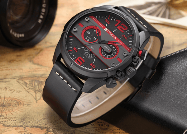 Men's  Waterproof Retro Style Watch With Excellent  Background, Chronometers  Large Numbers Perfect Gift