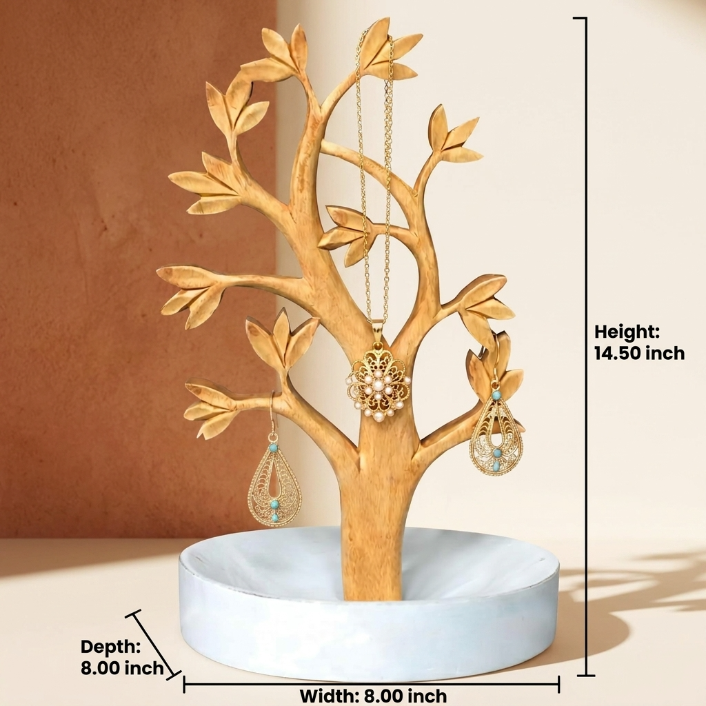 Jewelry Tree Stand – Timber Grace, Solid Wood