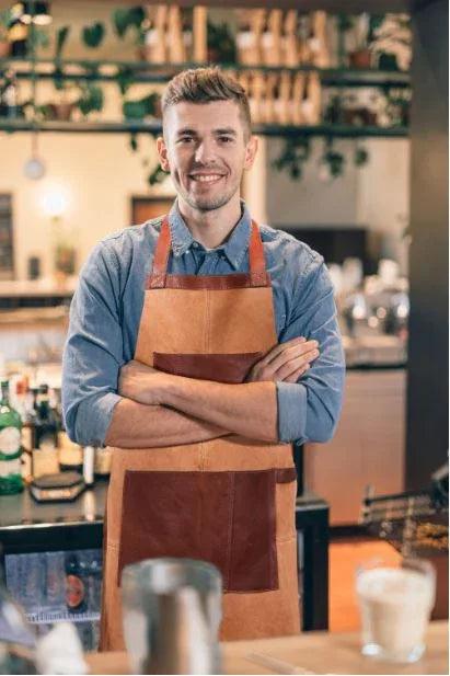 Genuine Leather Suede Apron - Saddle Brown - Gifts for You 'n Me