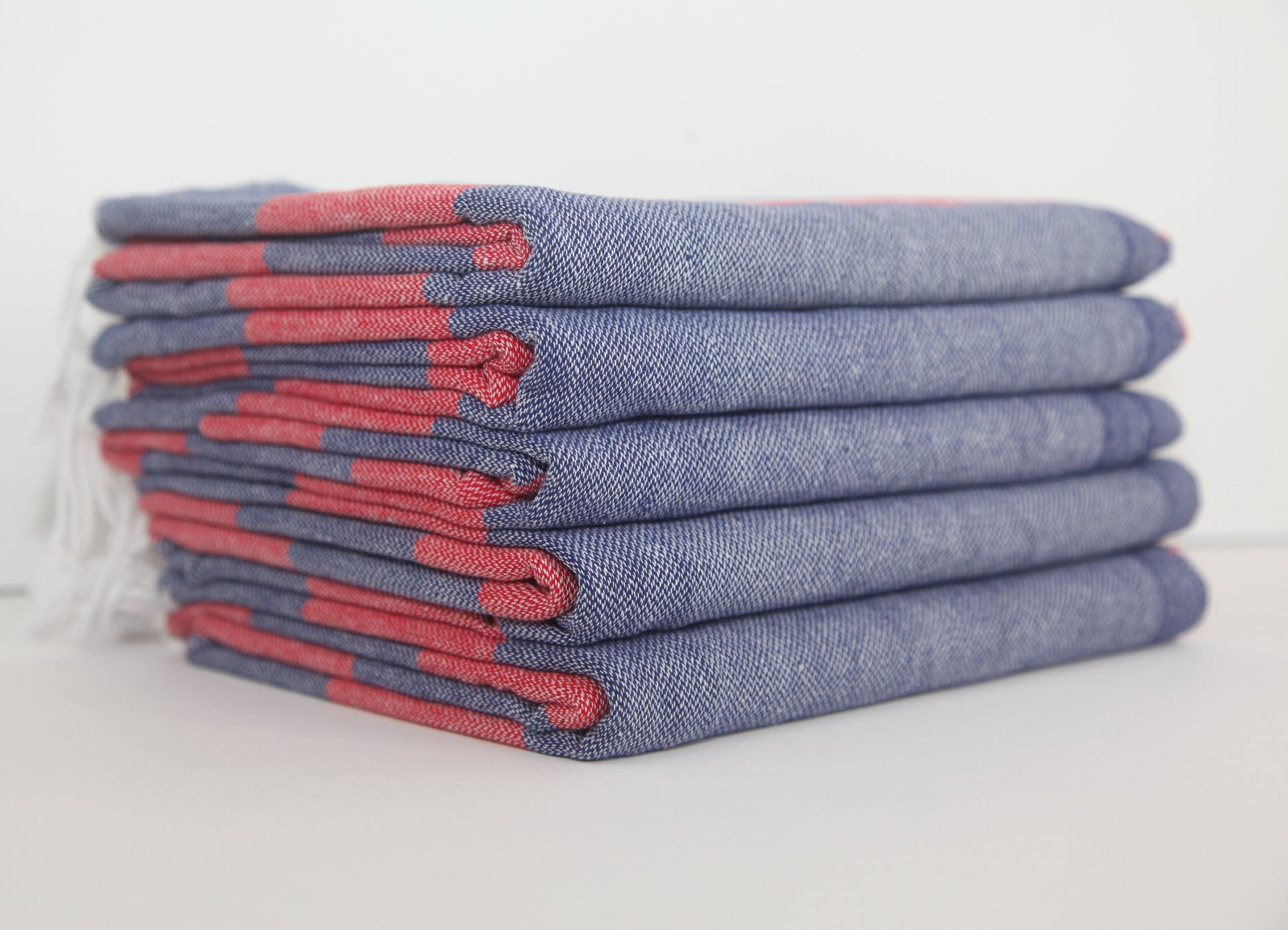 Monaco Red Navy Stripe Turkish Towel