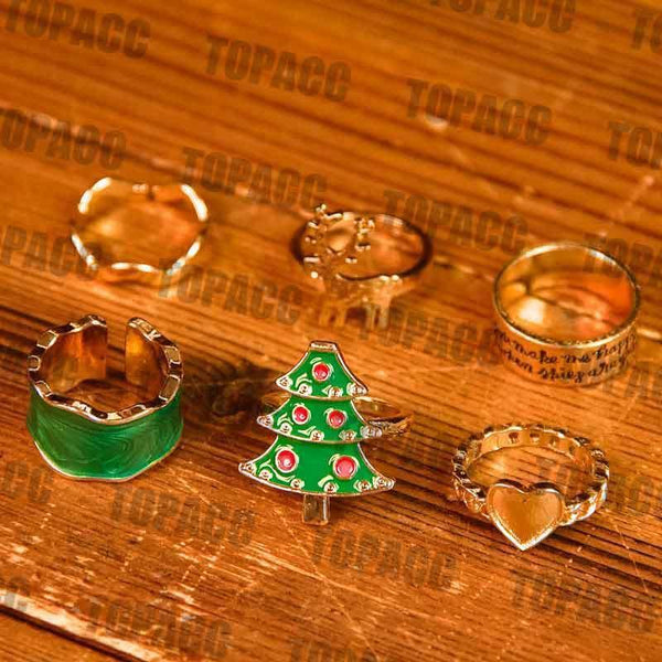 Christmas Ring Set of Six - Gifts for You 'n Me