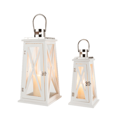 15.5''&22'' H Metal Decorative Candle Holders Rustic Hanging Lantern(Set of 2)