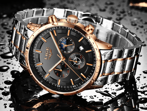 Men's Waterproof  Watch With Chronometers And Date Display Unique Design Perfect Gift