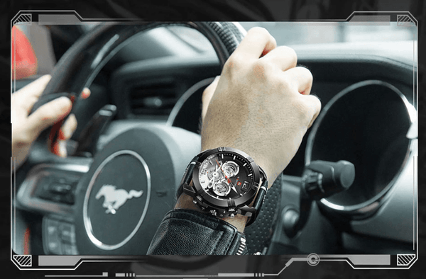 Waterproof  Quartz  Man Leather Sport Wrist Watch  Luxury Unique Design Perfect Gift