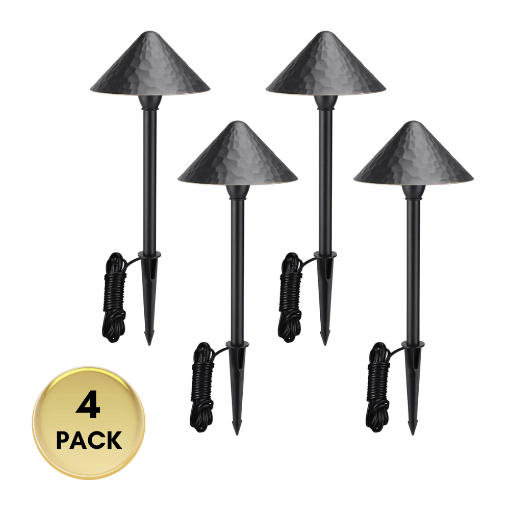 ALP49 4- and 12-Pack 3W 3000K Warm White Integrated LED Low Voltage Cast Aluminum Landscape Pathway Lights Package, Driveway Walkway Light