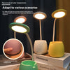 Creative USB Table Light Morden College Dorm Bedroom Study Led Desk Lamp Pen Container Macaroon Eye Protection Ring Table Lamp Decorative Table Lamp Cute Study Lamps for Bedroom Décor
