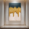 Abstract Blue And Gold Wall Art - 18x12 inch Medium Premium Gallery Wrapped