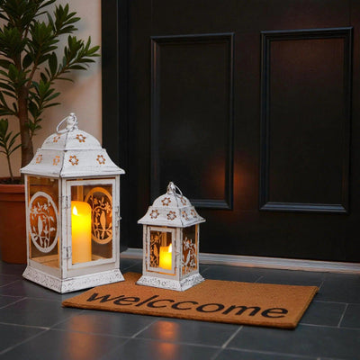 Rustic Bird Candle Lanterns 14.5