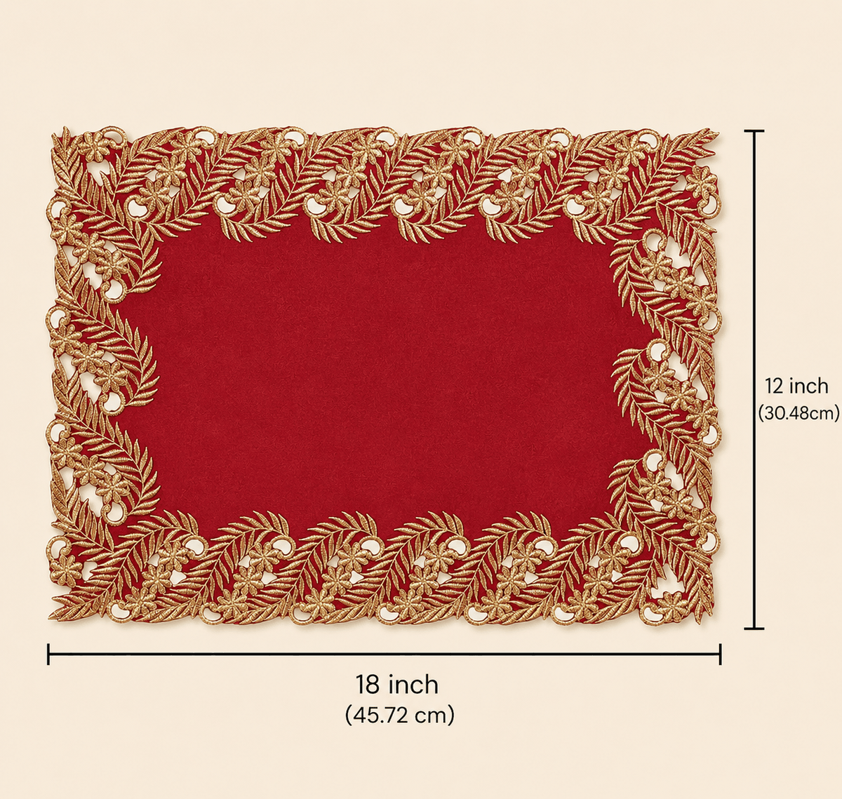 Burgundy Gold Placemats – Wine Grace, 12x18 Inch