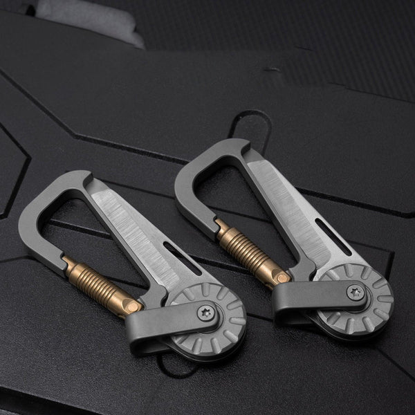 Tactical Multi-Tool Carabiner for Men - Heavy Duty Outdoor Gear Accessory with Bottle Opener & Keychain Hook Wautton Outdoor Gear