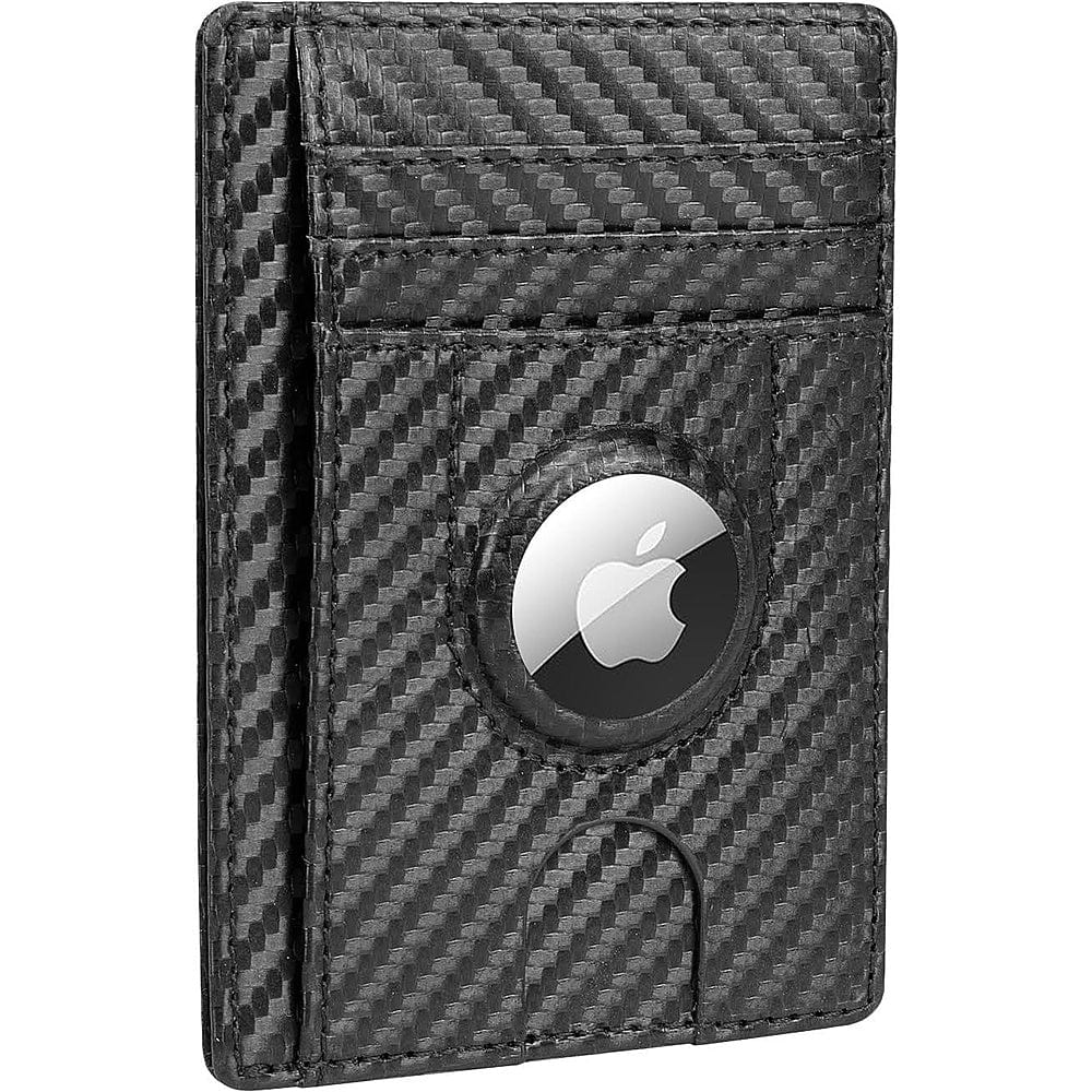 Slim Leather Carbon Style Wallet Case - Apple AirTag Zerodamage Sahara Case LLC