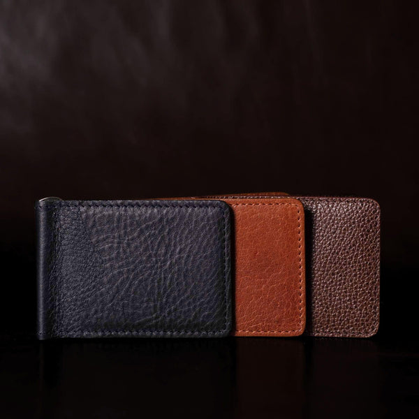 The Pinnacle Wallet - Cognac Slim Money Clip Pebble Grain Leather Wallet