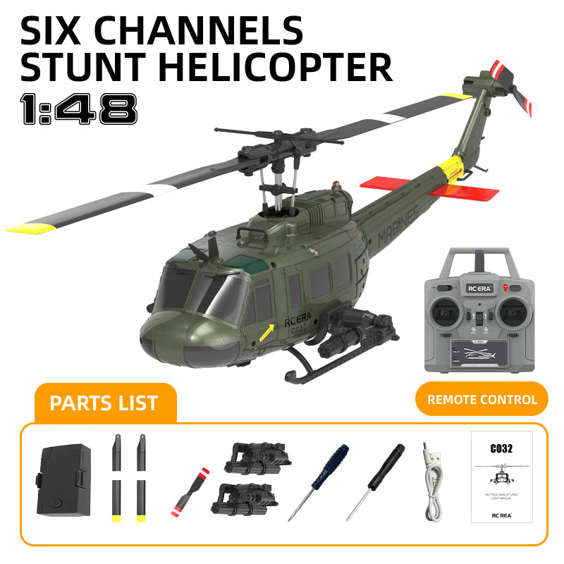 RC ERA C032 UH-1 Huey 6CH RC Helicopter with Smart Positioning & 3D Stunt Flight