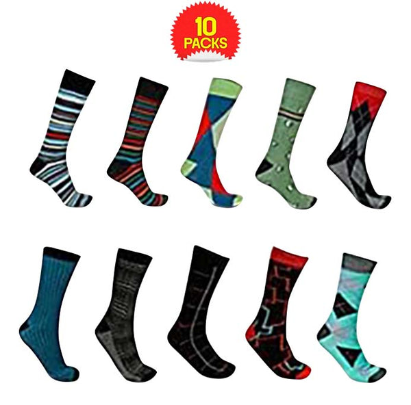 10-Pair John Weitz Mens Assorted Dress Socks